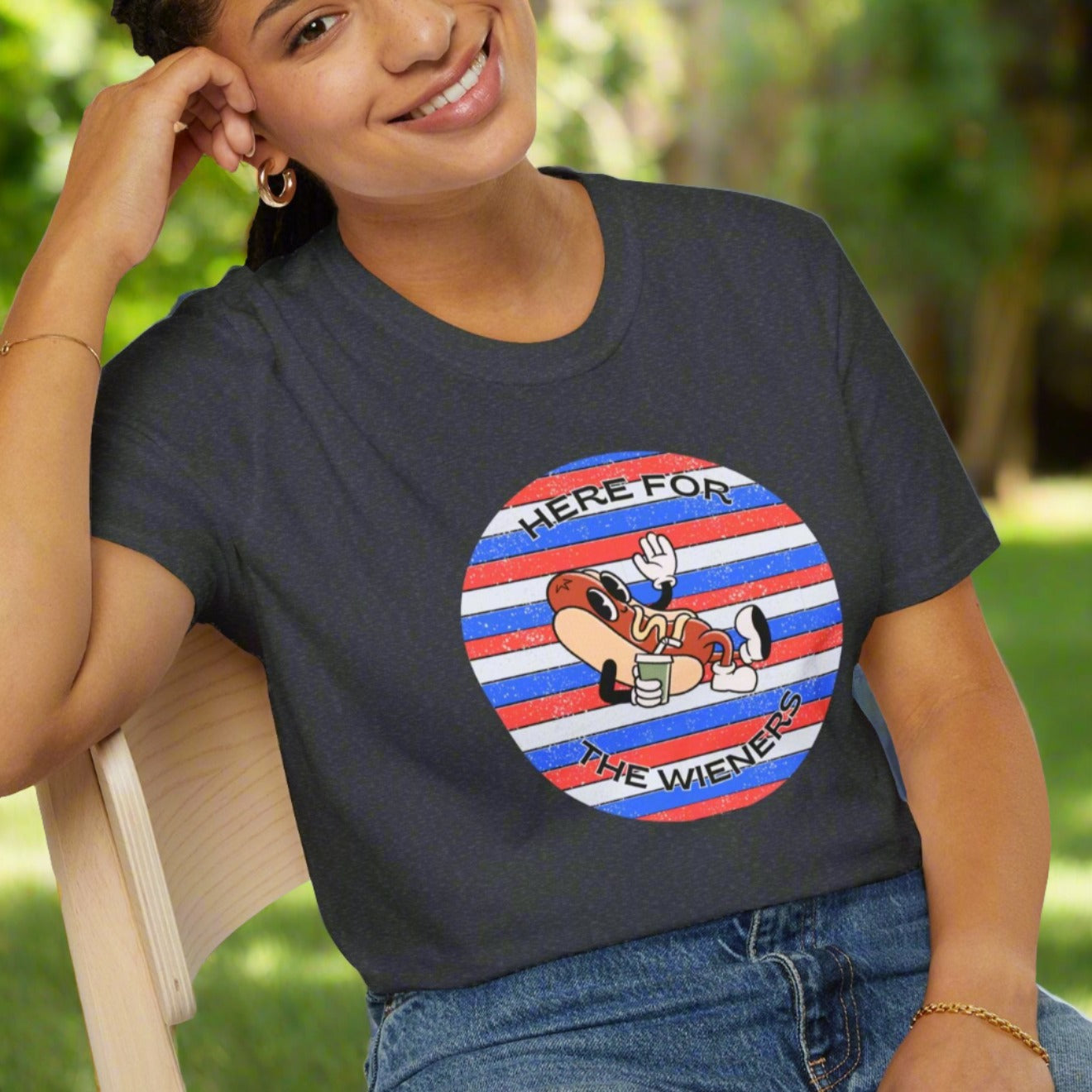 Here for the Wieners Funny Shirt for 4th of July