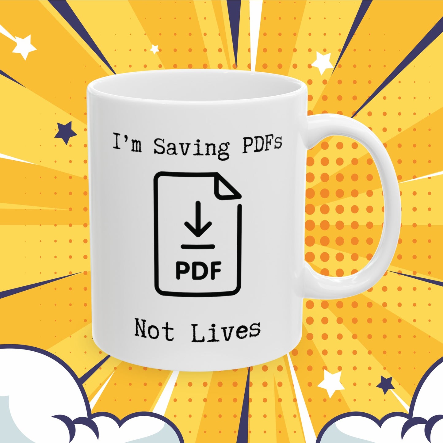 Saving PDFs Not Lives Mug Imagee